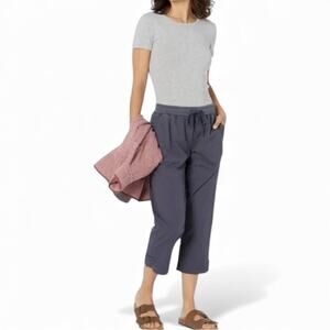 LL Bean Women's Plus Stretch Ripstop Pull-On Capri Pants Slim-Leg Blue - Size 2X